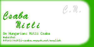 csaba mitli business card